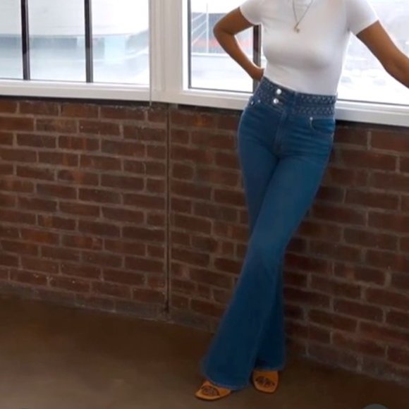 new Derek Lam 10 Crosby Harlow Stretch Cotton Bootcut Jeans  in Pacific 257 6T8 - Picture 11 of 16